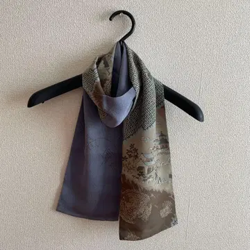 기모노 원단의 풍경 무늬 머플러