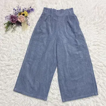 새상품급*RETRO GIRL 코듀로이 하이웨스트 와이드 팬츠 블루 계열