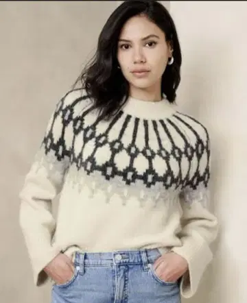 바나나 리퍼블릭 알파카 페어아일 니트