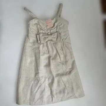 LIZ LISA 택 포함 리본 포함 크림색 원피스