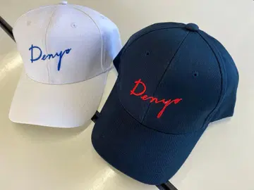 Denya 자수 로고 캡 세트 네이비 화이트