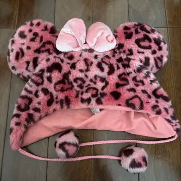 핑크 레오파드 무늬 팬캡