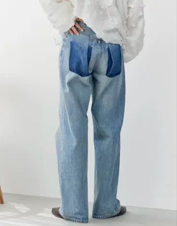 [ 완판템 ] 언그리드 리메이크 디자인 루즈 데님 23 블루