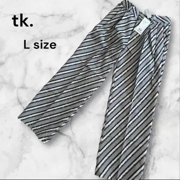 tk. 다케오 키쿠치 스트라이프 패턴 와이드 팬츠 L 사이즈