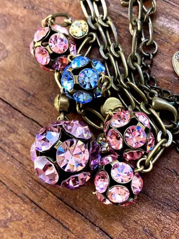 새상품급 ABISTE 스와로브스키 앤티크 목걸이 고져스 ABISTE