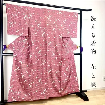 ZY-719 워셔블 기모노 코몬 꽃 나비 화학 섬유 이중 기모노 고급