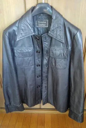 천연 가죽 캐주얼 자켓 블랙