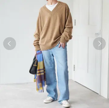 울 캐시미어 혼방 V넥 스웨터