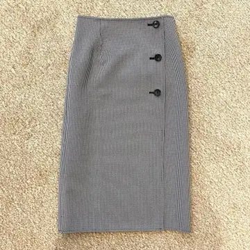 [ 새상품급 ] 하운드투스 패턴 & 그린 컬러 리버서블 타이트 스커트