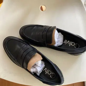 캘빈클라인 블랙 가죽 로퍼