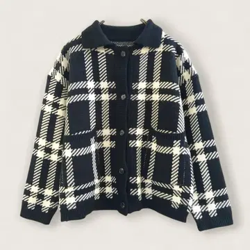 가디건 카라 부착 니트 가디건 여성용