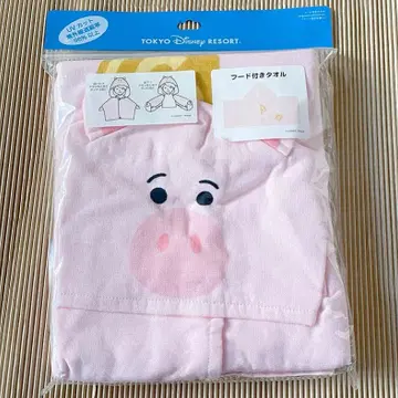 [ 미사용 새상품 ] 후드 부착 타월 토이스토리 함 핑크