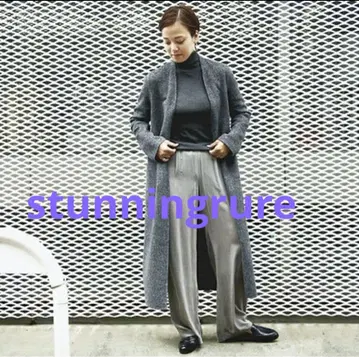 stunningrure 스탄니루레 그레이 울 혼방 롱 가운 코트