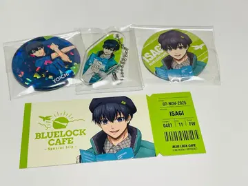 BLUELLOCK CAFE 이사기 요이치 캔뱃지 키링 티켓풍 카드