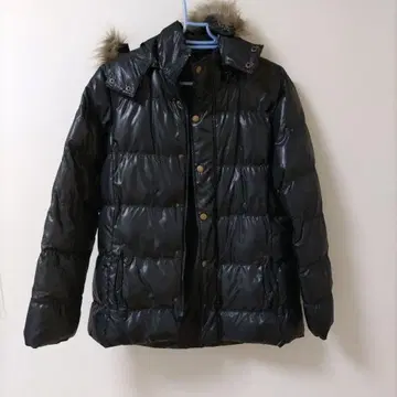블랙 다운 자켓 퍼 포함 여성용 L