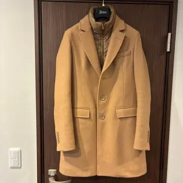 헬레노 다운 남성용 체스터 코트 카멜 44