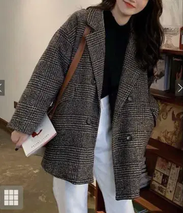 그레일 글렌체크 트위드 자켓