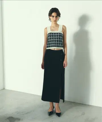 diagram 체크 니트 뷔스티에 화이트 택 포함 미사용