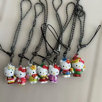 헬로키티 방울 스트랩 7개 세트 레어!