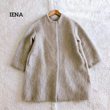 IENA 이에나 모헤어 트라페즈 코트 아이보리 롱 코트 38