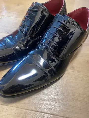 드레스 슈즈 에나멜 7cm 블랙 비즈니스 슈즈 내피