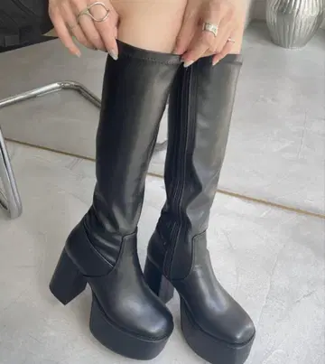 DEMETER 데메텔 통굽 롱 부츠 S 사이즈 블랙