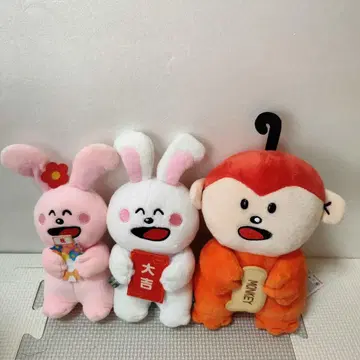 타베코 동물 토끼 원숭이 봉제 인형 마스코트 3개 묶음 판매
