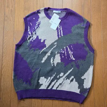 저널 스탠다드 스플래쉬 자카드 니트 베스트 퍼플