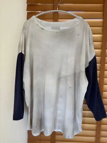 BOWWOW 7부 소매 티셔츠 화이트/네이비