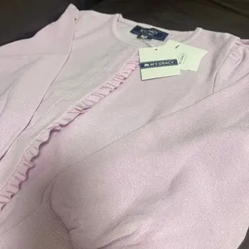 m's GRACY 프릴 달린 핑크 가디건 38