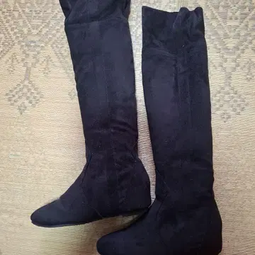 블랙 스웨이드 롱 부츠