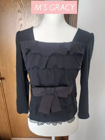 M'S GRACY 프릴 디자인 상의 사이즈 38 블랙