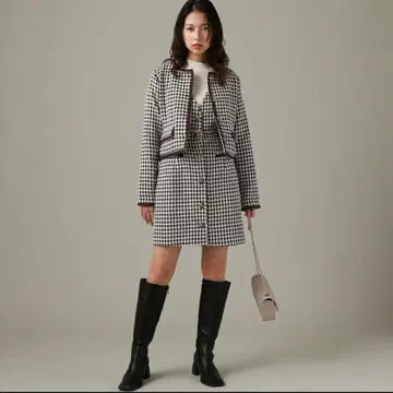 Cheek 트위드 셋업 블랙/화이트