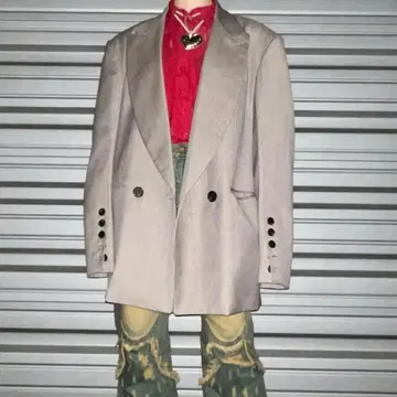 SUGI 오버 사이즈 체크 무늬 테일러드 자켓