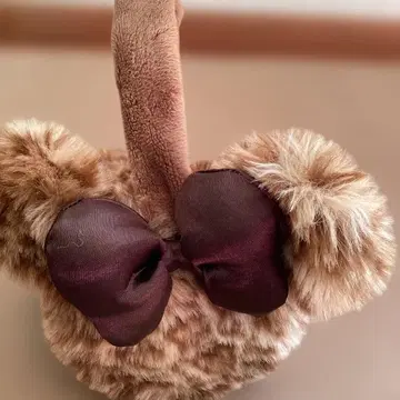 도쿄 디즈니 리조트 귀도리 레오파드 무늬 브라운