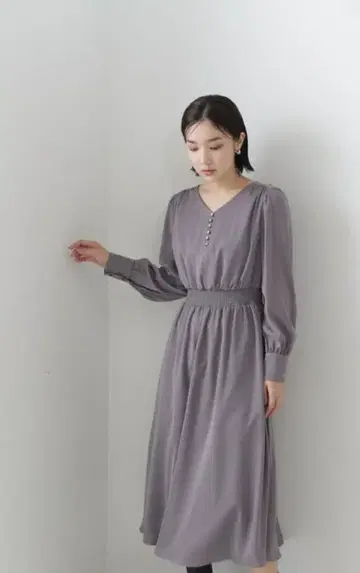 새상품 프론트 버튼 V넥 원피스 S