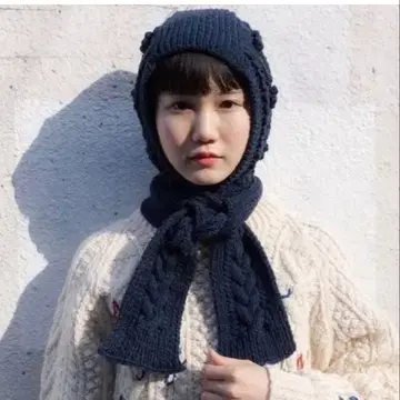 YUKI FUJISAWA 니트 머플러 발라클라바