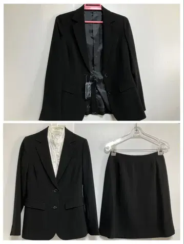 취업활동&비즈니스 여성용 블랙 수트 4종 세트 자켓 2종+스커트+블라우스