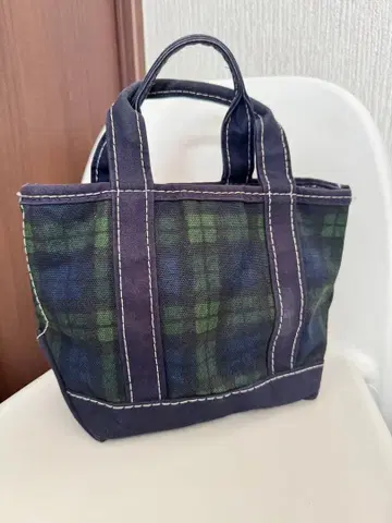 USA제 엘엘빈 체크 무늬 미니 토트백