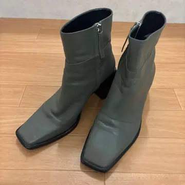ZARA 자라 부츠 스퀘어 사이즈 39 그린 카키