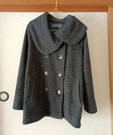 그레이 더블 브레스트 코트