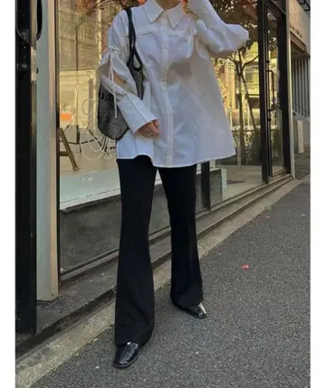 미사용 택 포함 willfully 분또 팬츠 슬림 레그 팬츠 블랙 프리