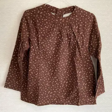 [GAVI DI GAVI] 꽃무늬 상의 블라우스 긴팔 브라운 면100%