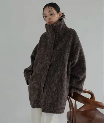 hellam 다크 브라운 오버 사이즈 체스터 코트