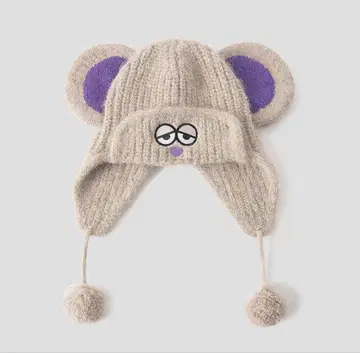 미사용 새상품 그라니프 라라코코 모헤어 플랩 니트 니트 모자 귀여운 귀