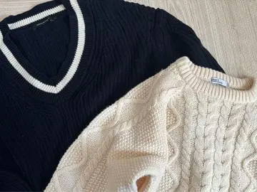 구제 의류풍 케이블 니트 칠 니트 세트 판매