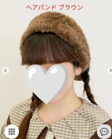 새상품 사만사 모스모스 인조 모피 헤어밴드 브라운 SM2