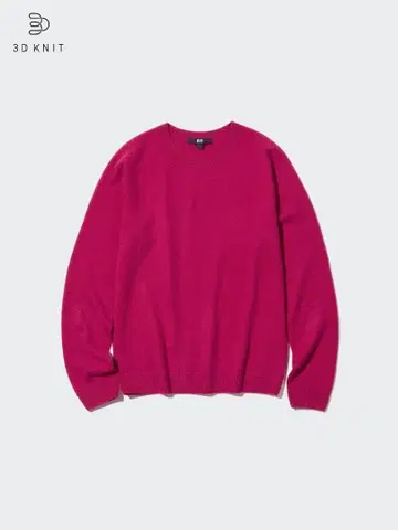 유니클로 3D 캐시미어 크루넥 스웨터 핑크 XS 택 포함 새상품