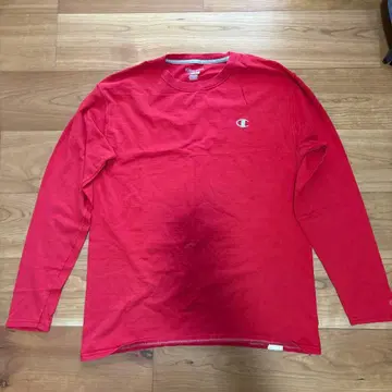 Champion 레드 긴팔 T셔츠 구제 빈티지