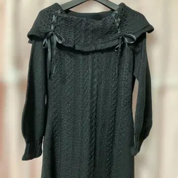 axes femme 레이스업 니트 원피스 블랙 M